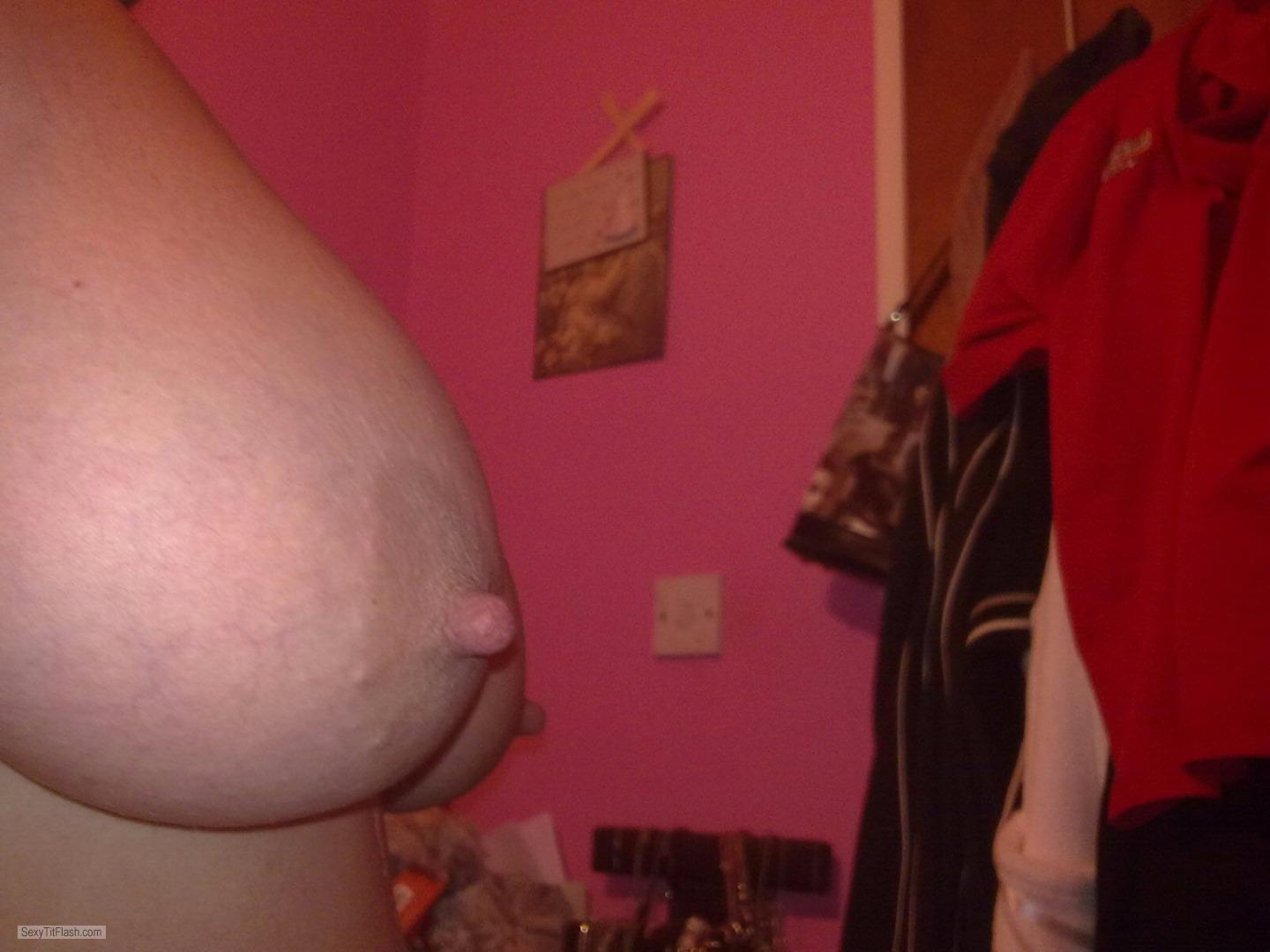 Tit Flash: My Very Small Tits - Topless Louise from United Kingdom